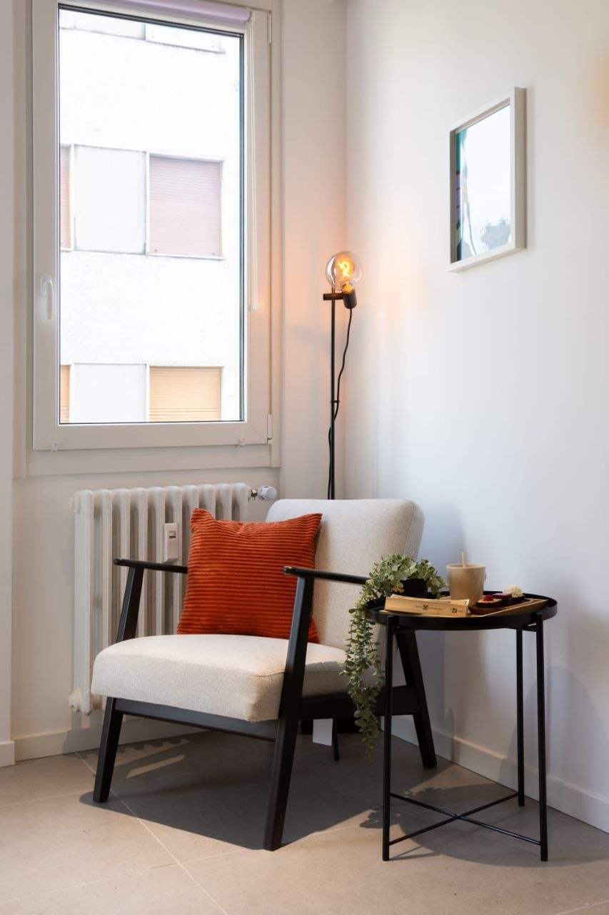 Reading corner with armchair
